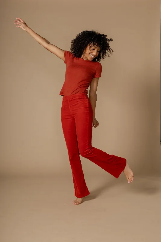Lark Bootcut Pull On Pant || Burnt Sienna Cozy Lounge Pants