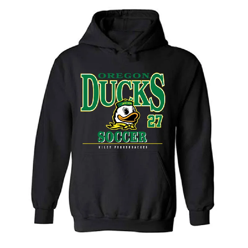 Oregon - NCAA Women's Soccer : Kiley Fehrenbacher - Classic Fashion Shersey Hooded Sweatshirt Hoodie with Typography Text Message