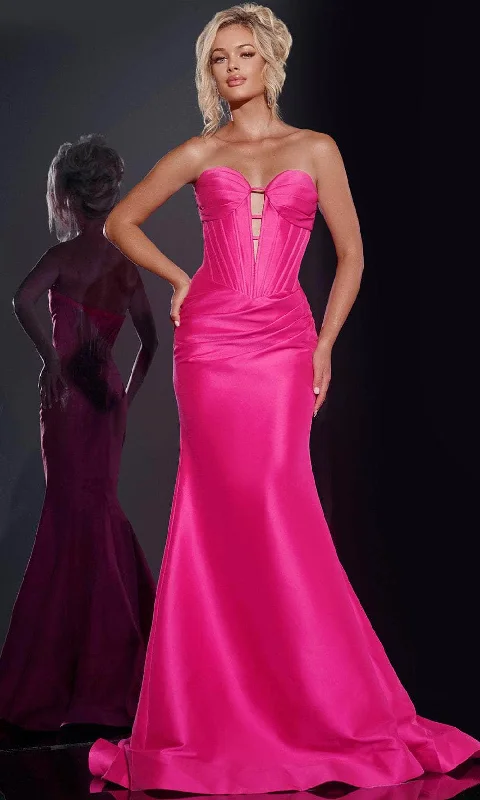 Jovani 43350 - Strapless Corset Prom Dress Crew Neckline Sporty