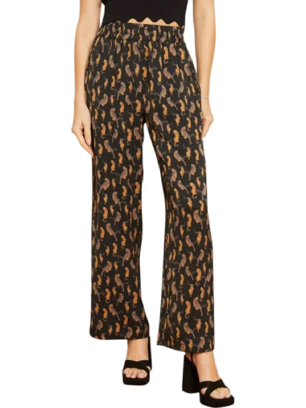Max Pants In Stamped Leopard Wide-Legged Palazzos