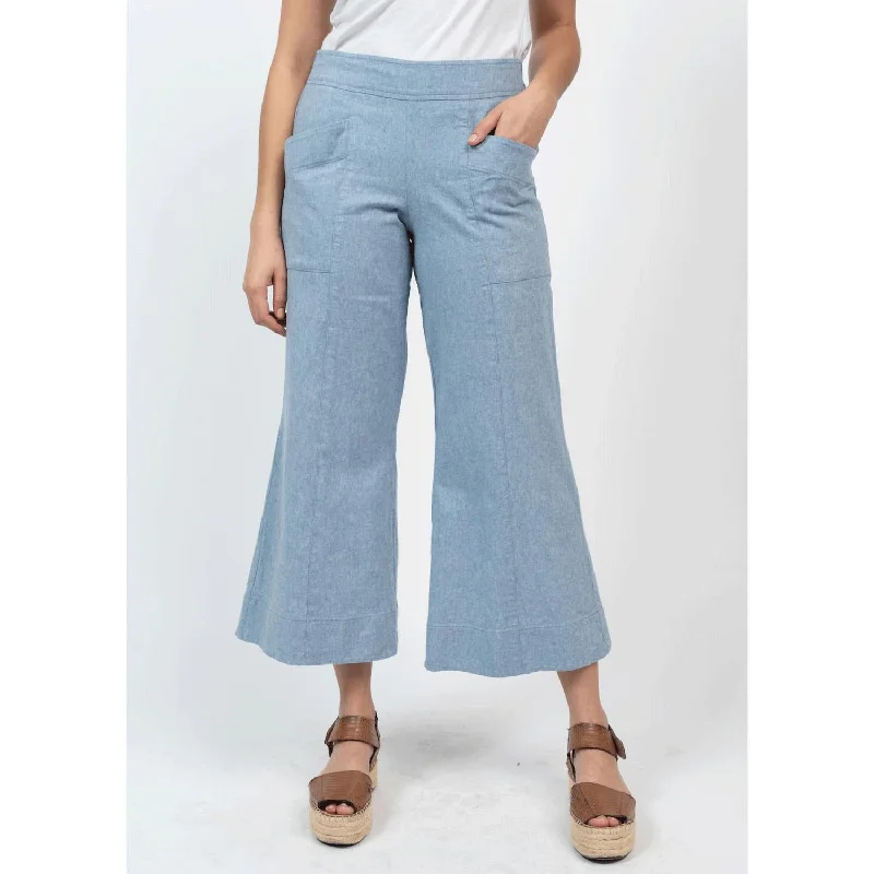 Linen Solid Pant In Cadet Cozy Maternity Pants
