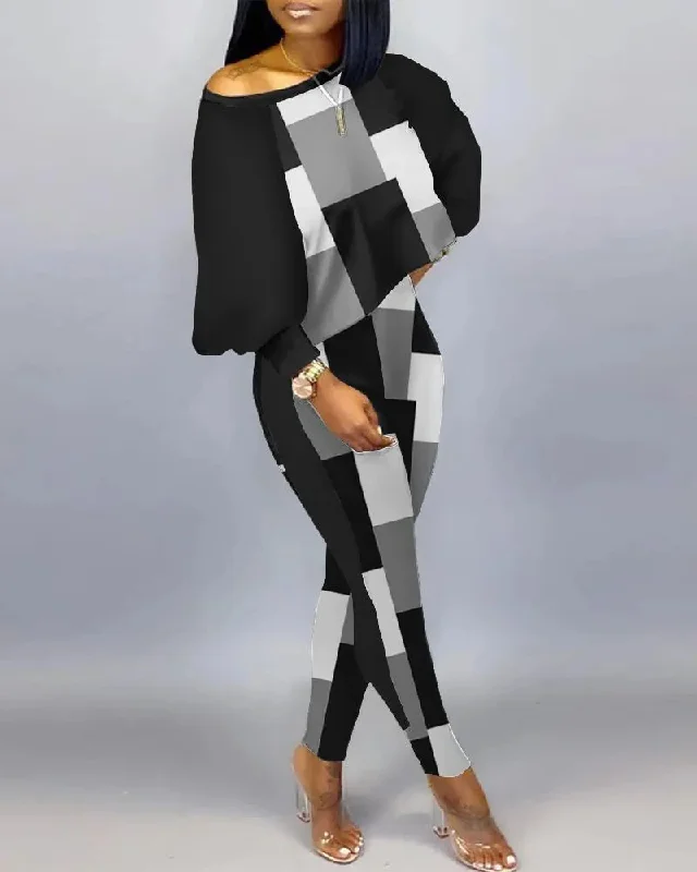 Black White Plaid Printing