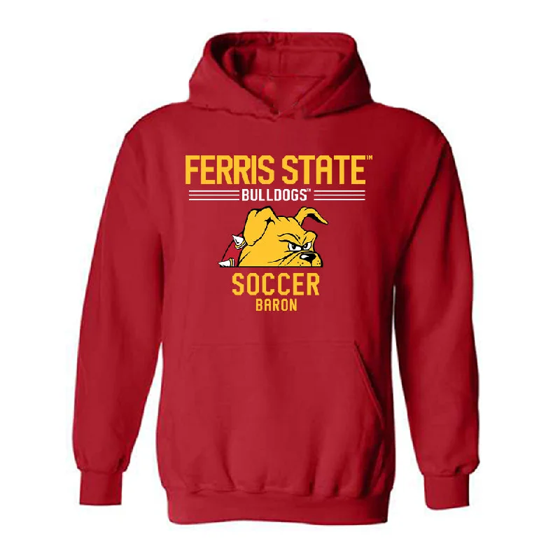 Ferris State - NCAA Women's Soccer : Isabella Baron - Classic Fashion Shersey Hooded Sweatshirt Hoodie with Emblem Brand Identity