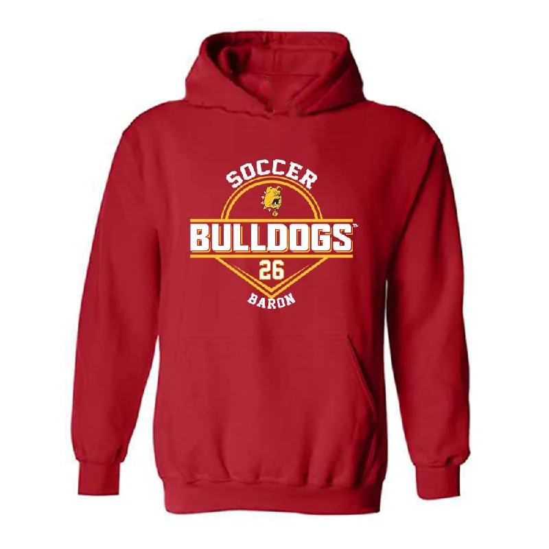Ferris State - NCAA Women's Soccer : Isabella Baron - Classic Fashion Shersey Hooded Sweatshirt Hoodie with Neon Bright Vibrant