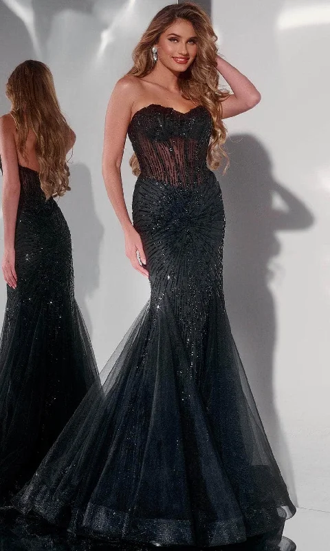 Jovani 42217 - Strapless Sweetheart Prom Dress Maxi Flowy Bohemian