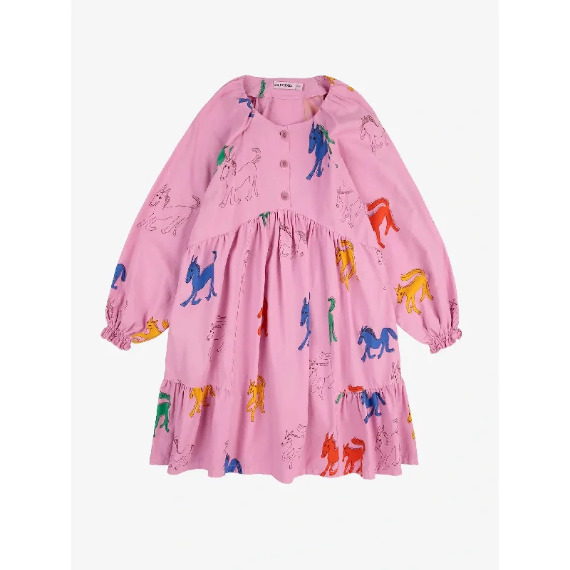 Bobo Choses Wonder Horse All Over Woven Dress - Pink
