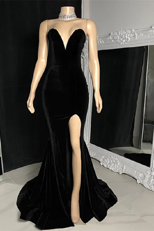 Charming Sleeveless Sweetheart Split Front Mermaid Prom Dress