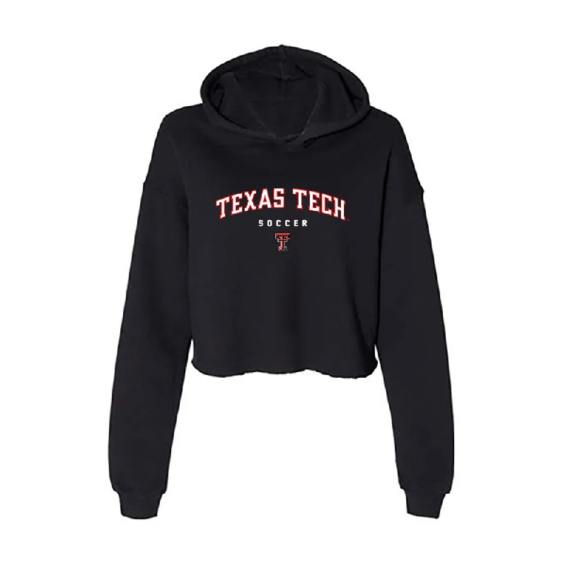 Texas Tech - NCAA Women's Soccer : Skylar Haase - Women's Crop Fleece Hoodie Hoodie with Gradient Ombre Colorful