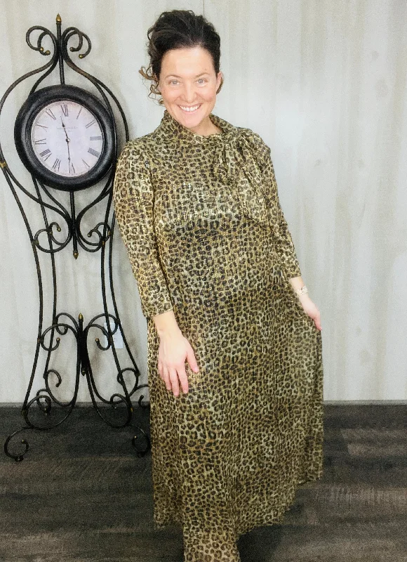 Leopard & Sequin Overlay Dress Tunics Summer linen