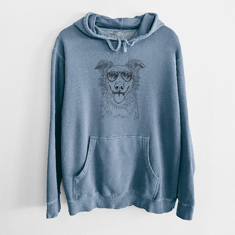 Aviator Ruxtin the Mixed Breed - Unisex Pigment Dyed Hoodie Hoodie with Hem Elastic Stretchable Comfortable