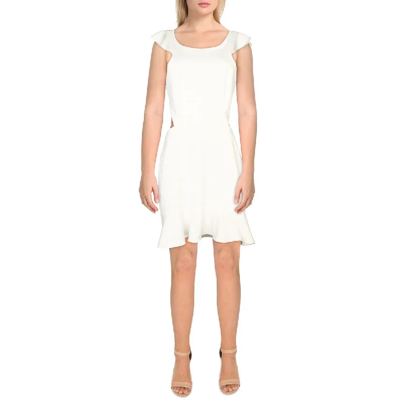Juniors Womens Open Back Midi Cocktail And Party Dress Tunics Fall fleece