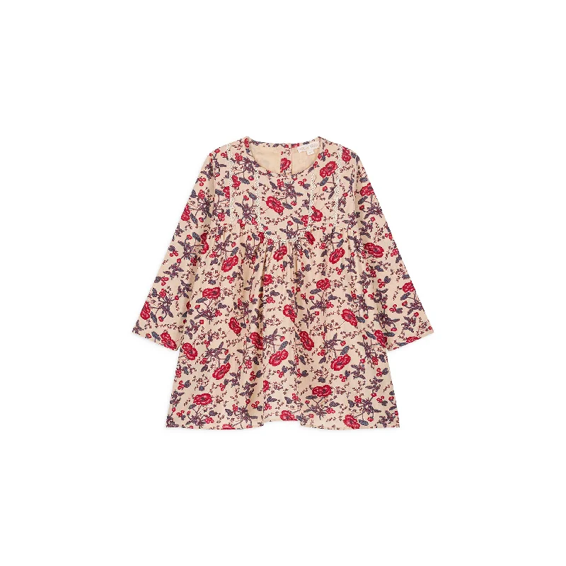Louise Misha Dress Roulotta - Cotton Sheeting - Cream Poppies