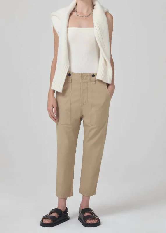 Pony Boy Utility Pants In Khaki Classic Fashionable Track Pants