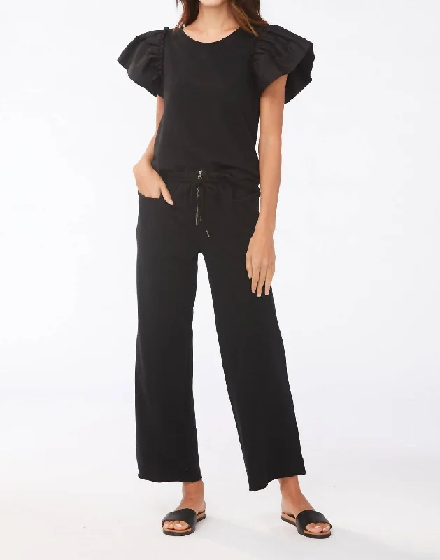 Blaise Pant In Black Warm Wool Trousers