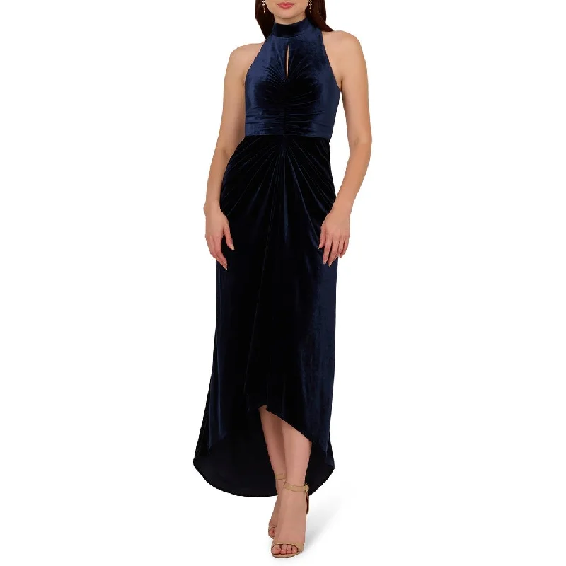 Womens Velvet Hi-Low Cocktail And Party Dress Tunics stripes playful