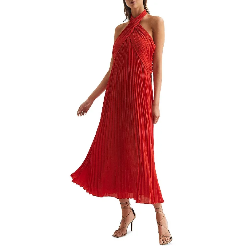 Roya Womens Halter Shutter Pleat Cocktail And Party Dress Tunics Chic fashionable