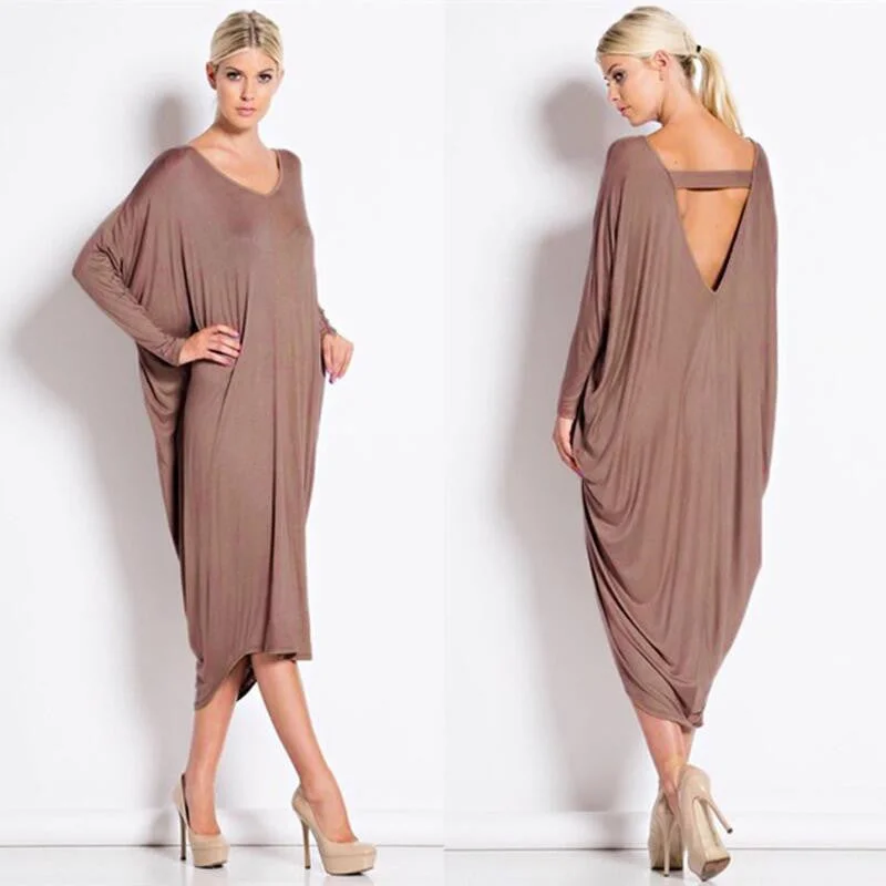 Dress Women Loose Plus Size Party Dress Summer Dresses For Women Black With Long Sleeve Glittery Long Formal