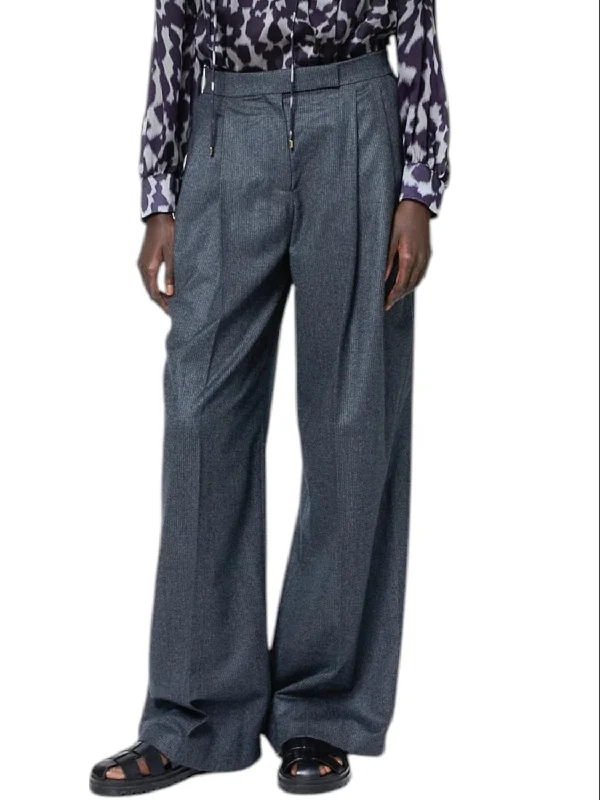 Flannel Stripe Pants In Grey Fashionable Track Pants
