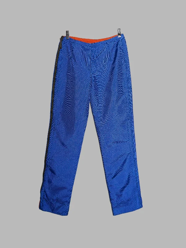 Dirk Bikkembergs Hommes 1990s electric blue ballistic nylon quilted side zip trousers Trousers Floral Bohemian