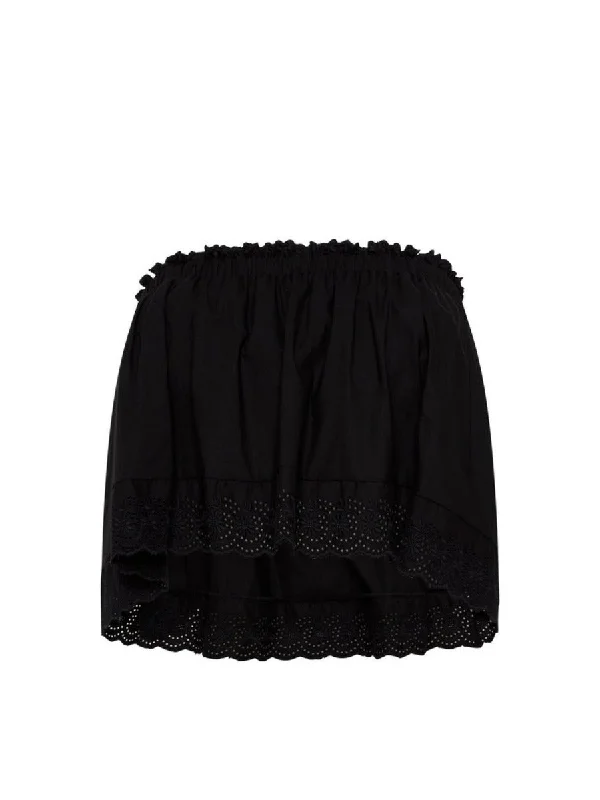 Ruby Crop Top Black Satin Fabric Silk Fabric Chiffon Fabric