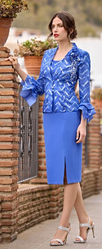 Sonia Pena Couture 1251020 Set dress and Jacket Boat Neck Shawl Collar Notched Collar