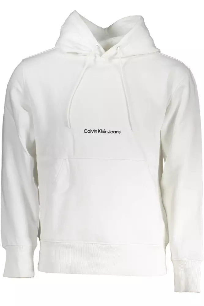 White Cotton Men Sweater Chenille Blend Fleece Blend Nylon Blend