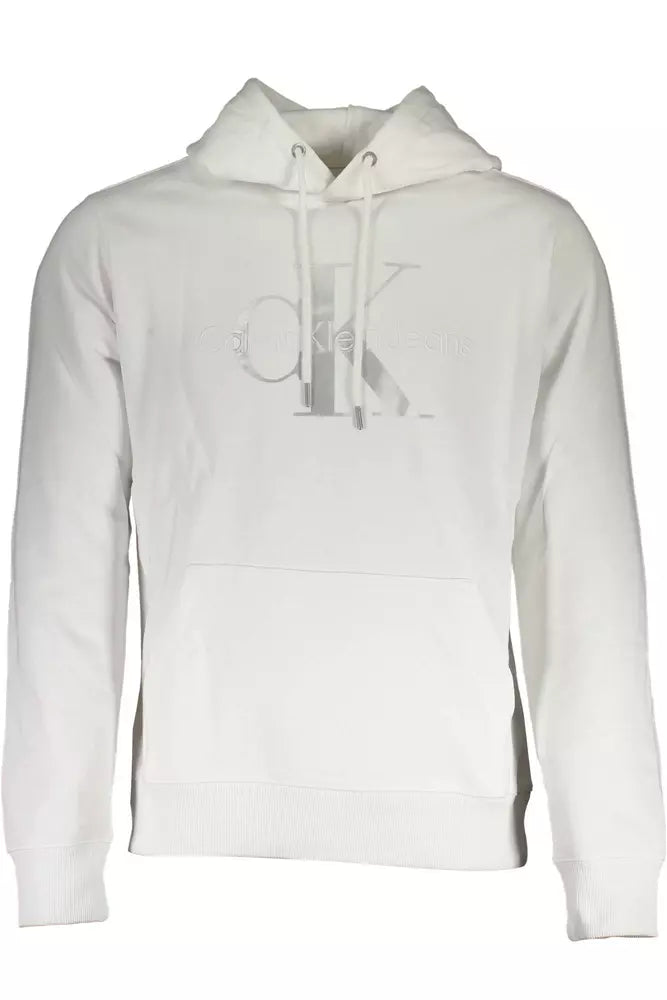 White Cotton Men Sweater Notch Collar Peter Pan Collar Cowl Neck