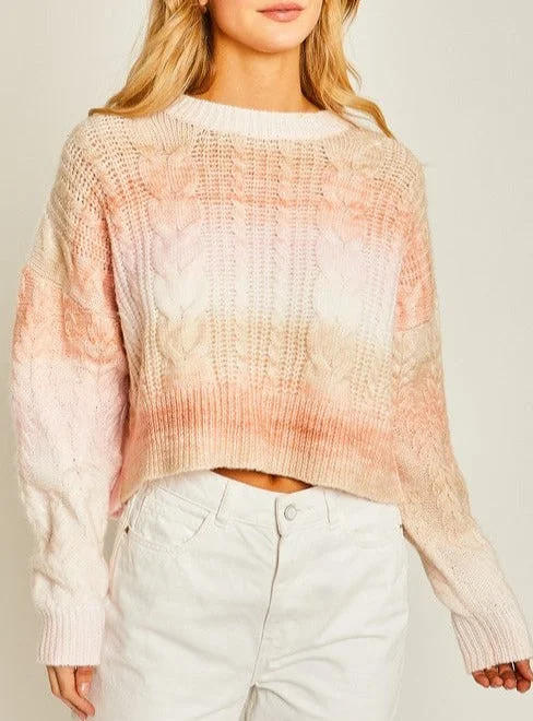 Gradient Sweater Striped Floral Plaid
