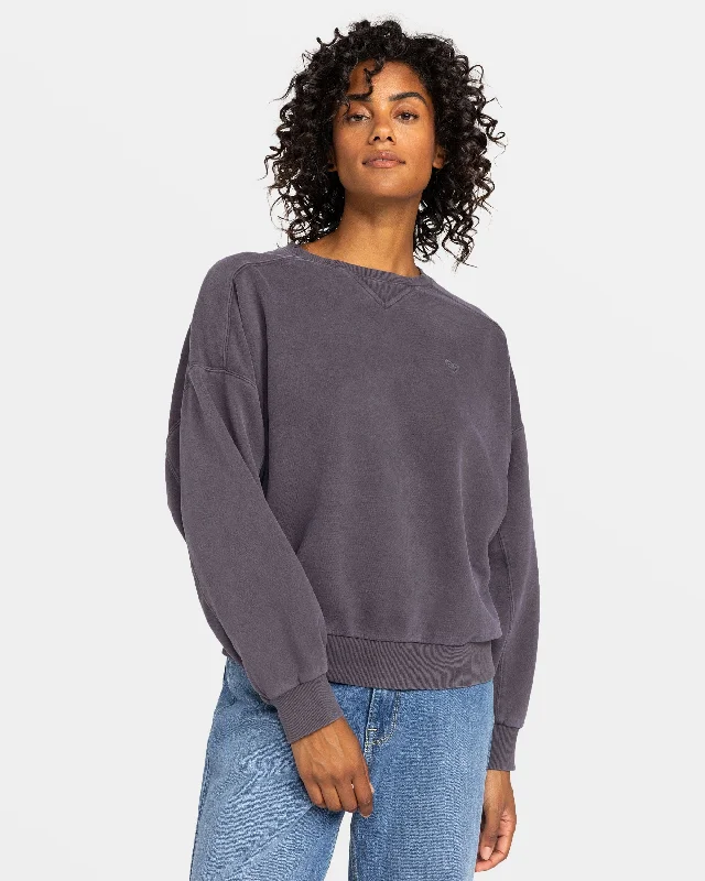 Oasis Haze Pullover Sweatshirt - Phantom Ruffle Sleeve Feminine