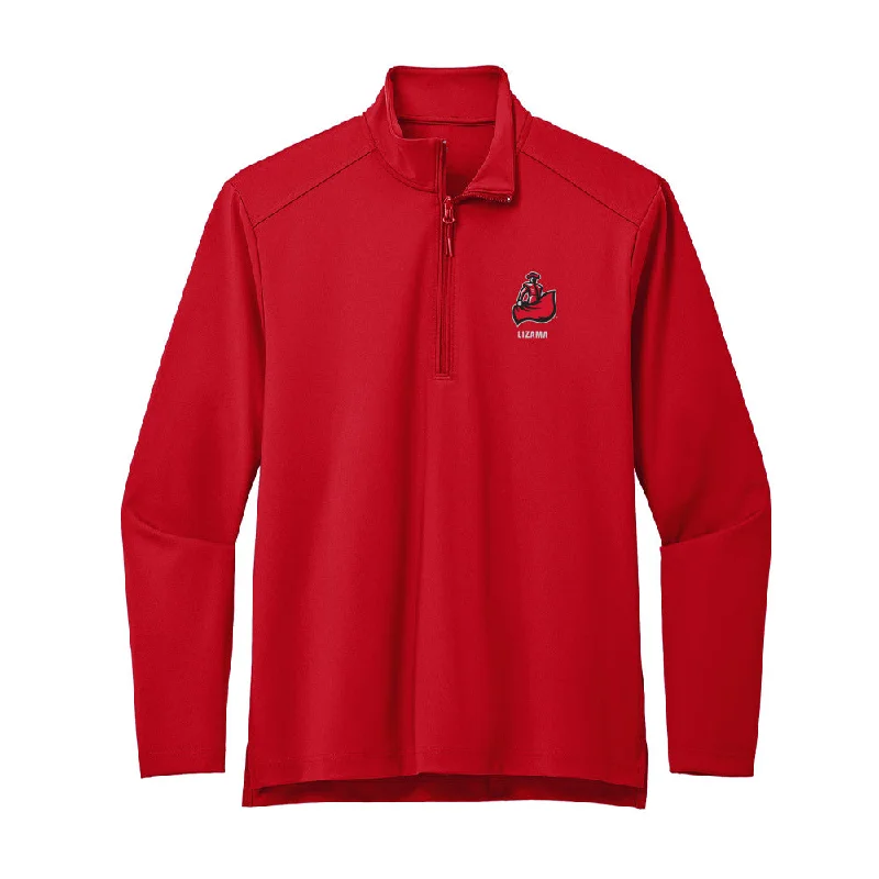 CSUN - NCAA Women's Basketball : Alondra Lizama - Premium Quarter Zip Jacket Rayon Fabric Velvet Fabric Corduroy Fabric
