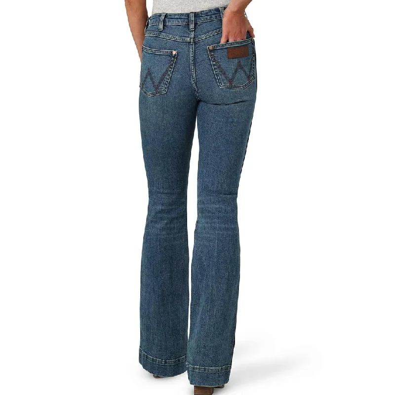 Wrangler Women's Retro Premium High Rise Trouser Jeans Trousers Pleated Formal