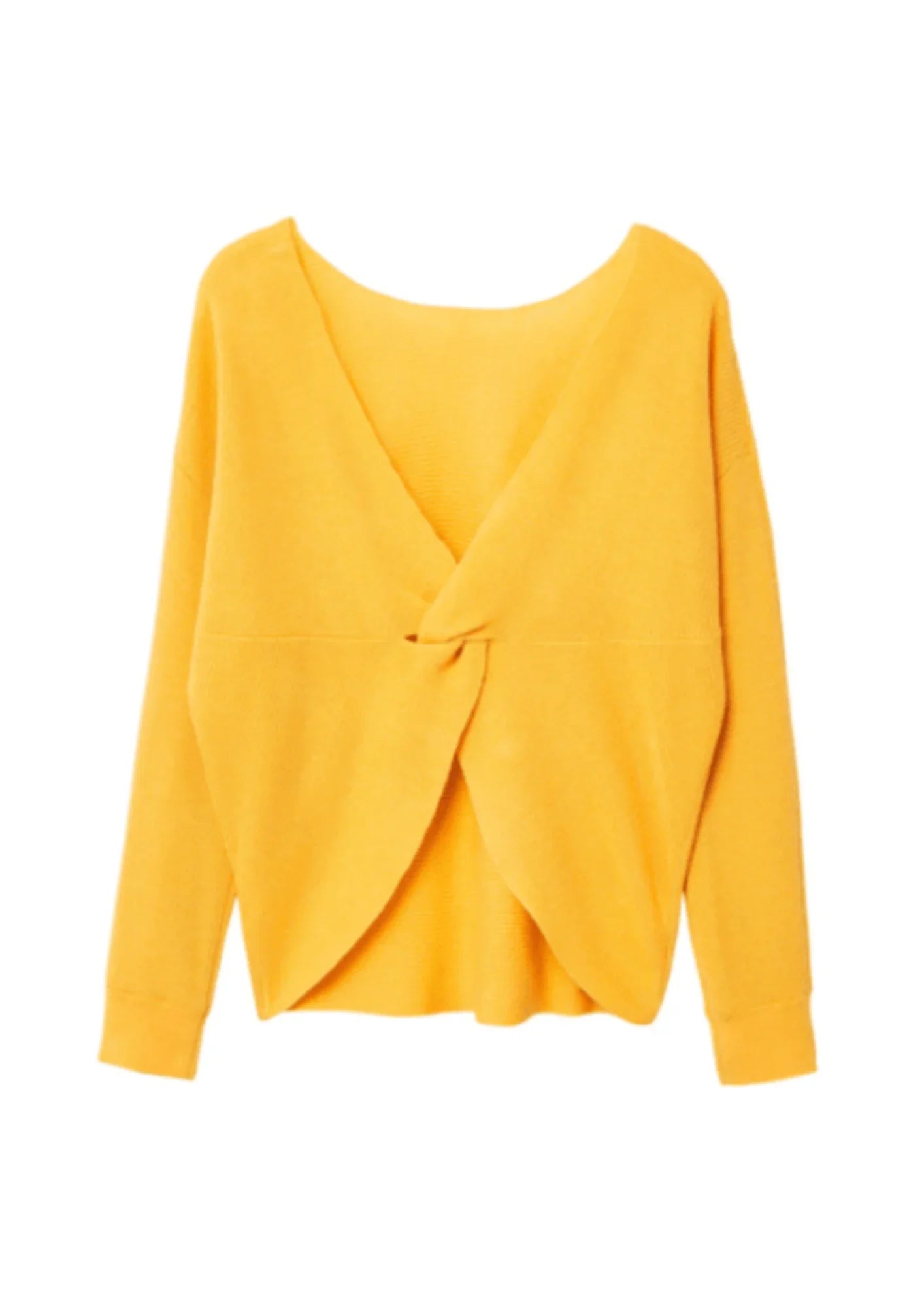 YELLOW KNOTTED PULLOVER Alpaca Blend Soft
