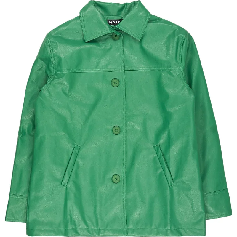 Motel Green Walta Jacket PU Collared Jacket Crew Neck Jacket Turtle Neck Jacket