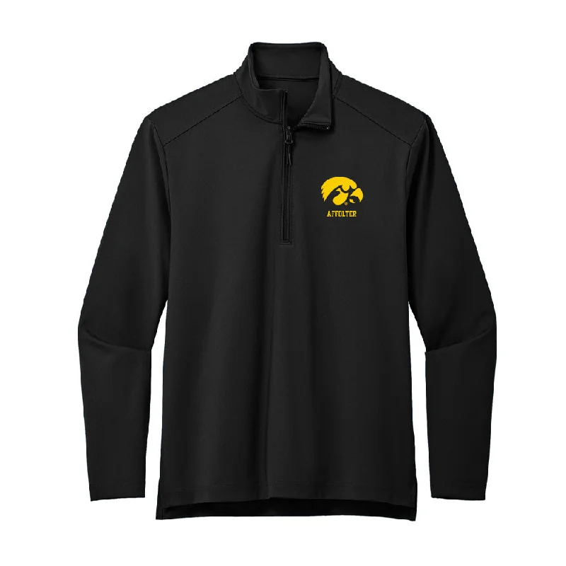 Iowa - NCAA Women's Basketball : Sydney Affolter - Premium Quarter Zip Jacket Boat Neck Shawl Collar Notched Collar