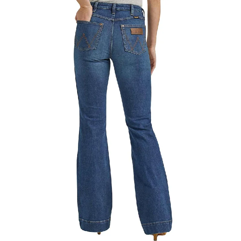 Wrangler Women's Retro Premium High Rise Trouser Jeans Cropped Trousers Casual Linen