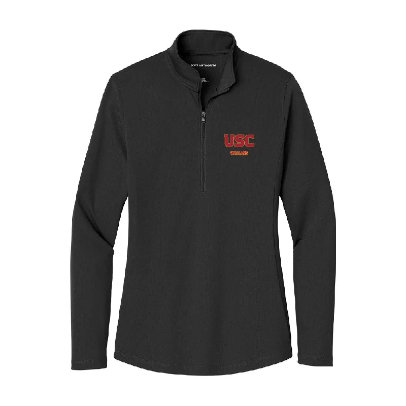 USC - NCAA Women's Basketball : Laura Williams - Women's Lightweight Quarter Zip Jacket Corduroy Jacket Velvet Jacket Brocade Jacket