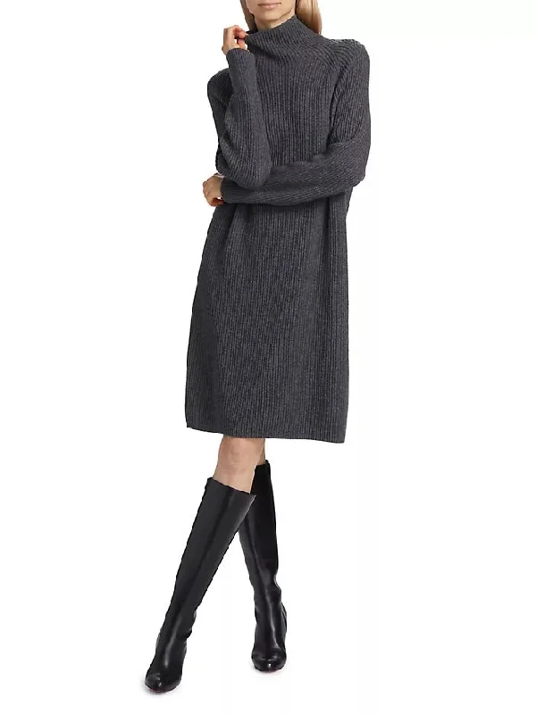 Erbridi Sweater Dress Real Fur Shearling Chenille