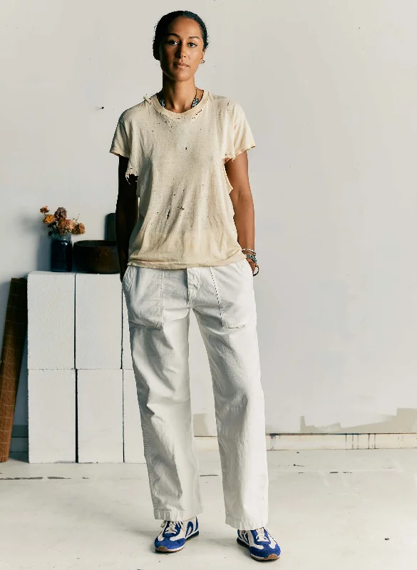 blake military trouser in white Trousers Denim Blue