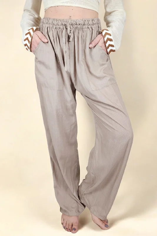 Dusty Rose Rayon Cotton Trousers Trousers Winter Warm
