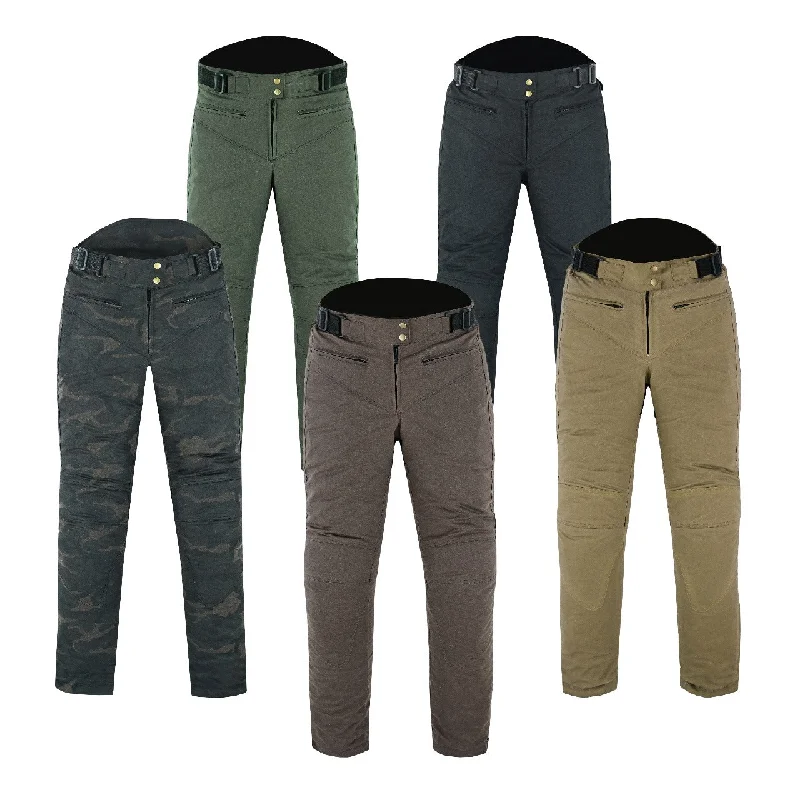 Warrior Gears® LADIES Wax Cotton Waxed Motorcycle Trousers, Waterproof Breathable CE Armour Biker Racing Trouser Trousers Spring Floral