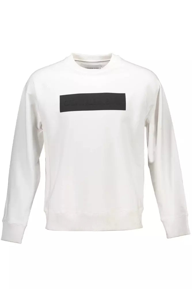 White Cotton Men Sweater Sequined Glittery Shiny