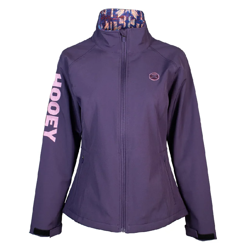 Hooey Women's "Soft Shell Jacket" Purple w/ Multi Color Aztec Lining (HJ105PL) Nylon Jacket Polyester Jacket Spandex Jacket