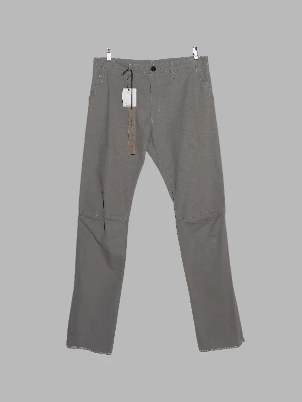 Nicolo Ceschi Berrini khaki grey cotton articulated knee trousers - sz 46 sample Trousers Chinos Classic