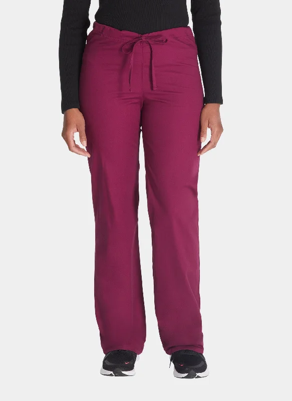 Dickies EDS Signature Unisex Drawstring Scrub Trousers DKE83006 - Wine High Waist Slim Fit Ankle Length