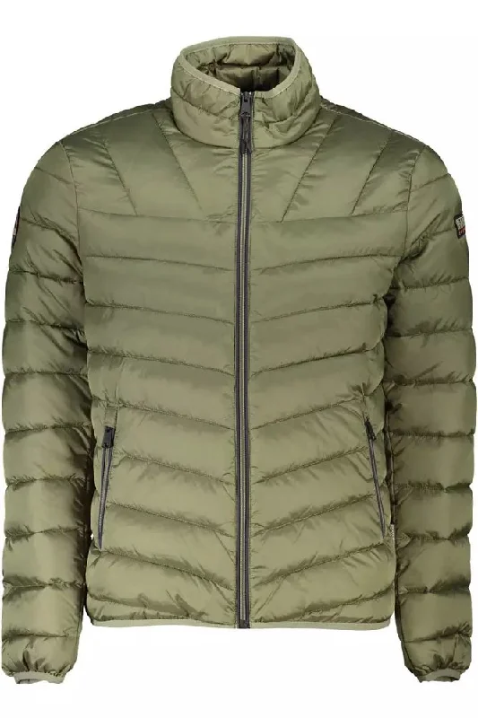 Green Polyamide Men Jacket Striped Jacket Polka Dot Jacket Floral Jacket