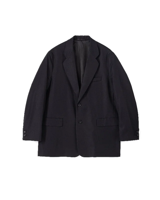 Wooly Cotton Twill Oversized Jacket Hoodie Zip-Up Jacket Button-Up Jacket