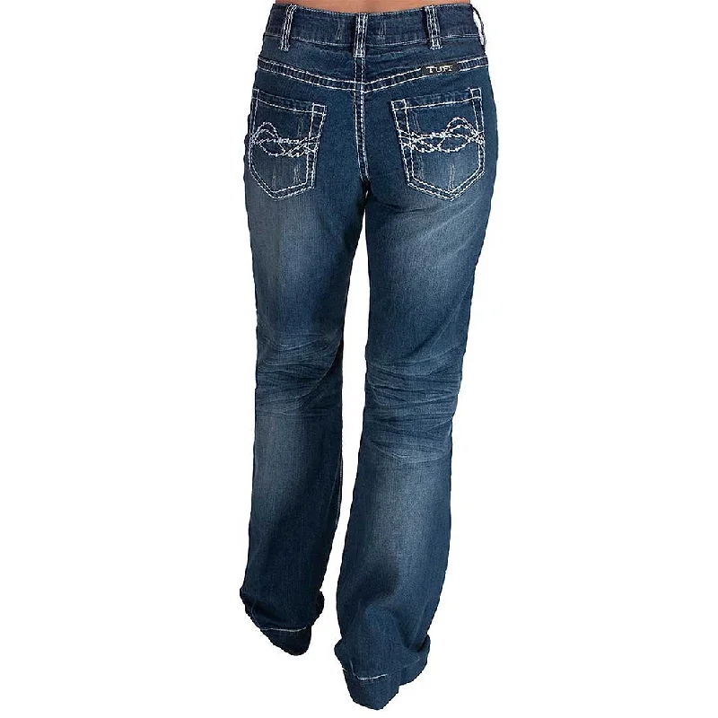 Cowgirl Tuff Women's Edgy Wide Leg Trouser Jean Trousers Handmade Artisanal