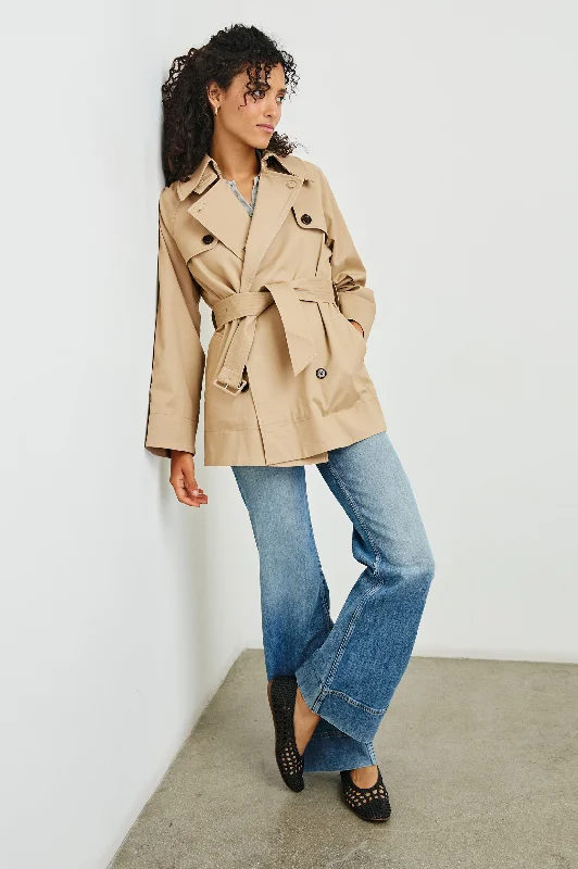LUCIEN JACKET - TAUPE Zip Front Button Front Snap Front