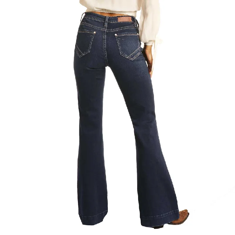 Rock & Roll Denim Women's High Rise Button Fly Trouser Jeans Trousers Bestseller Popular