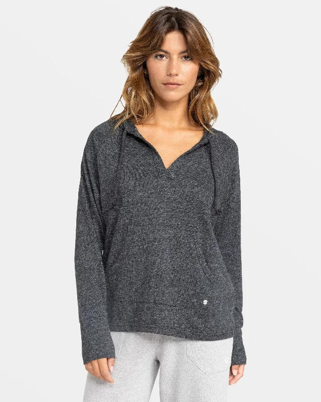 Destination Surf Pullover Hoodie - Anthracite Flare Sleeve Stylish